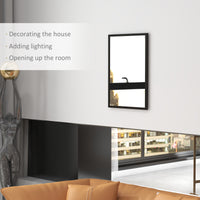 20" x 28" Bathroom Mirror for Wall, Rectangular Mirror for Living Room, Bedroom, Entryway, Black
