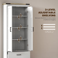 67" Tall Kitchen Pantry Storage Cabinet, Kitchen Pantry Cabinet with Doors, Drawers and Adjustable Shelves, Cream White