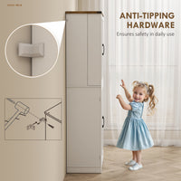 72" Kitchen Pantry Cabinet, Farmhouse Storage Cabinet with 4 Doors, Drawer, 8 Door Shelves and Adjustable Shelf, White