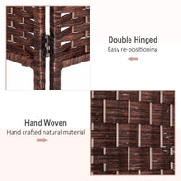 6ft Folding Room Divider, 6 Panel Wall Partition with Wooden Frame for Bedroom, Home Office, Brown