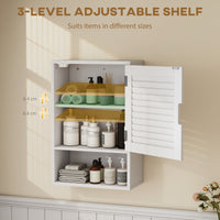 Bathroom Cabinet, Wall Mounted Storage Cabinet with Adjustable Shelves, 40 x 20 x 60 cm, White