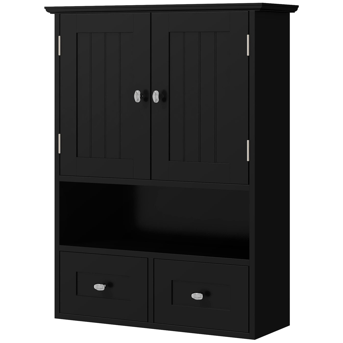 Medicine Cabinet, Bathroom Wall Cabinet with Shelf and Drawers for Hallway, Living Room, Black