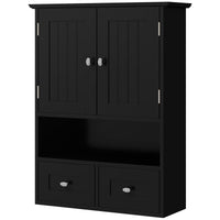 Medicine Cabinet, Bathroom Wall Cabinet with Shelf and Drawers for Hallway, Living Room, Black