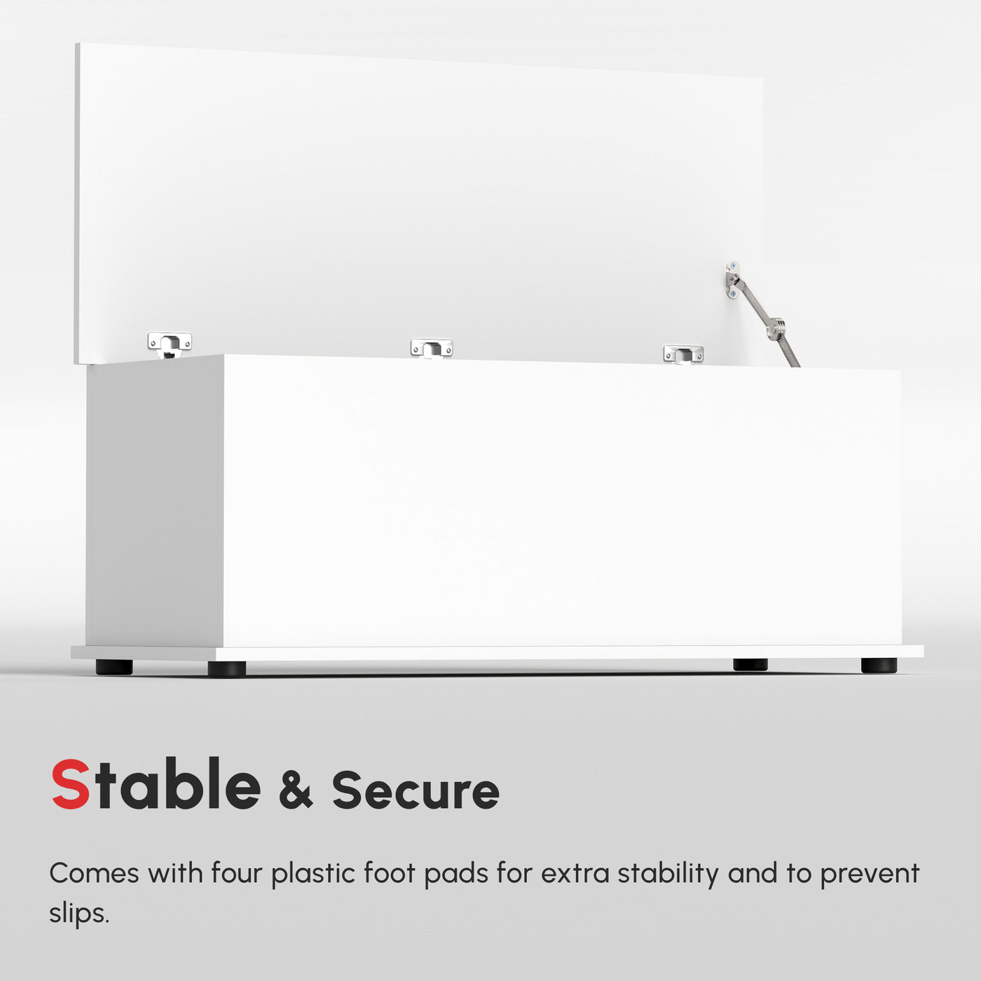 39.5" Storage Chest with 2 Safety Hinges, Storage Box Organizer with Flip-Top Lid, Entryway Storage Bench, White