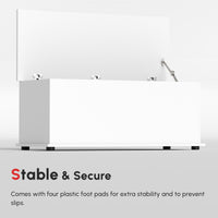 39.5" Storage Chest with 2 Safety Hinges, Storage Box Organizer with Flip-Top Lid, Entryway Storage Bench, White