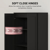 69" Tall Pantry Cabinet with Adjustable Shelves, Modern Kitchen Pantry Cabinet with Soft Close Doors, Black