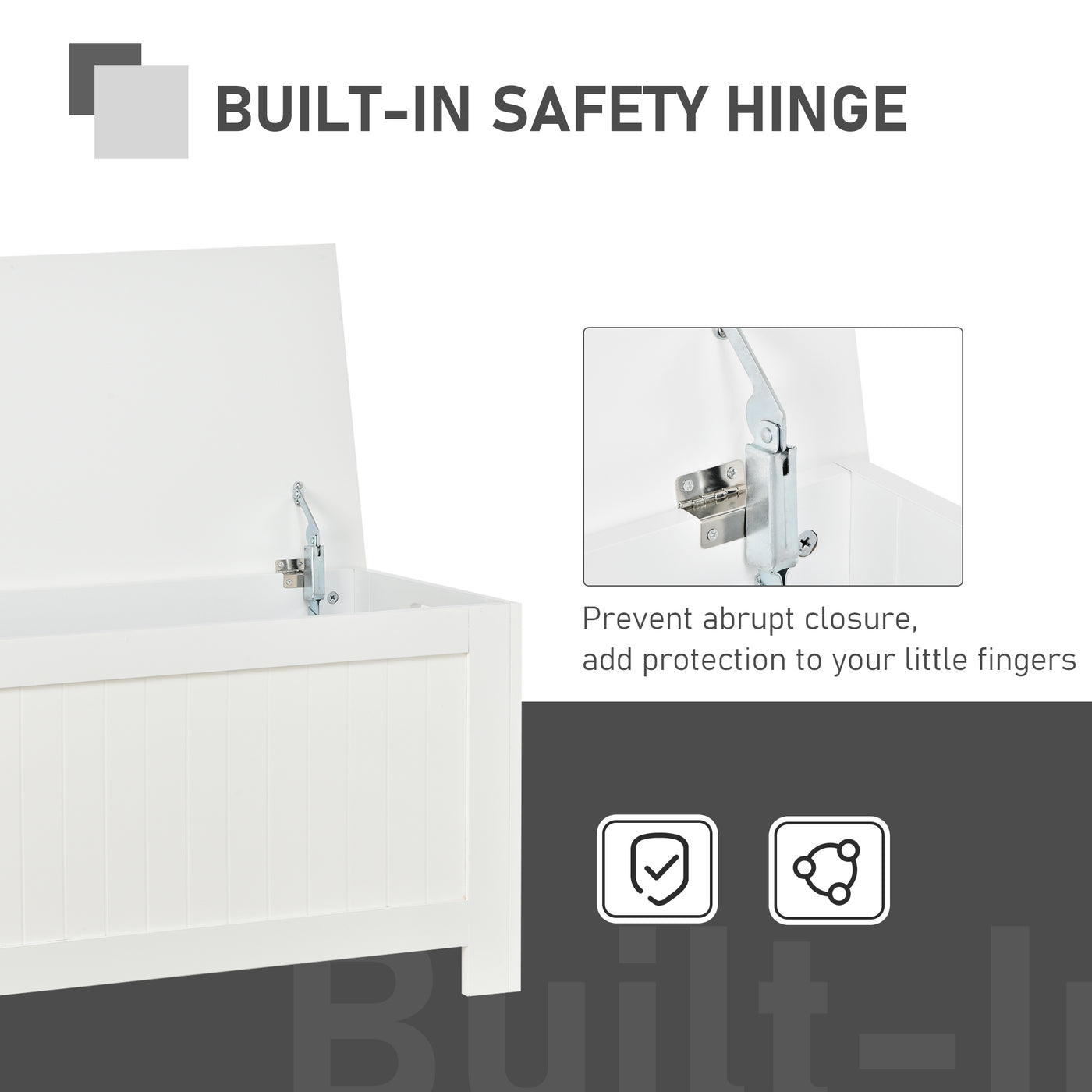 Large Storage Box Storage Trunk Cabinet Container with Lid and 2 Safety Hinges, White