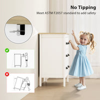 Chest of Drawers with Anti-Tipping, Simple Setup, Easy Clean, Quiet Slides, Modern 3 Drawer Dresser, White