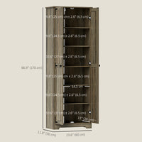 67" Farmhouse Pantry Cabinet with 2 Doors, Tall Storage Cabinet with Adjustable Shelves, Distressed Grey