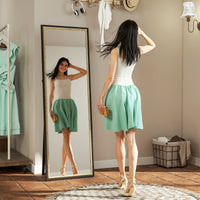 Full Length Mirror, 64" x 21" Rectangle Full Body Mirror with Dual-Tone Frame for Bedroom, Black