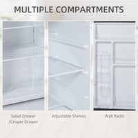 Compact Refrigerator, Mini Fridge with Freezer, Adjustable Shelf, Mechanical Thermostat and Reversible Door, Silver