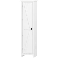 67" Farmhouse Kitchen Pantry Storage Cabinet with Barn Door, Kitchen Pantry Cabinet with Adjustable Shelves, White