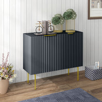 Modern Storage Cabinet Sideboard Buffet Cabinet with Gold Legs for Living Room Dining Room Hallway Black