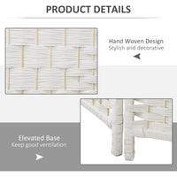 6ft Folding Room Divider, 6 Panel Wall Partition with Wooden Frame for Bedroom, Home Office, White