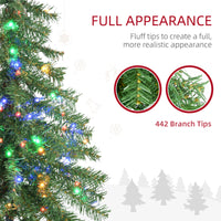 6' Artificial Christmas Tree with Warm White or Colourful LED Lights, Pencil Shape, Steel Base