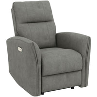 Power Recliner Chair, Dyed Fabric (Like Leathaire) Upholstered Recliner Chair with USB Ports, Footrest, Grey