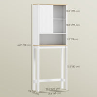 Over The Toilet Storage Cabinet, Bathroom Space Saver Cabinet with Adjustable Shelf, Bathroom Organizer, White