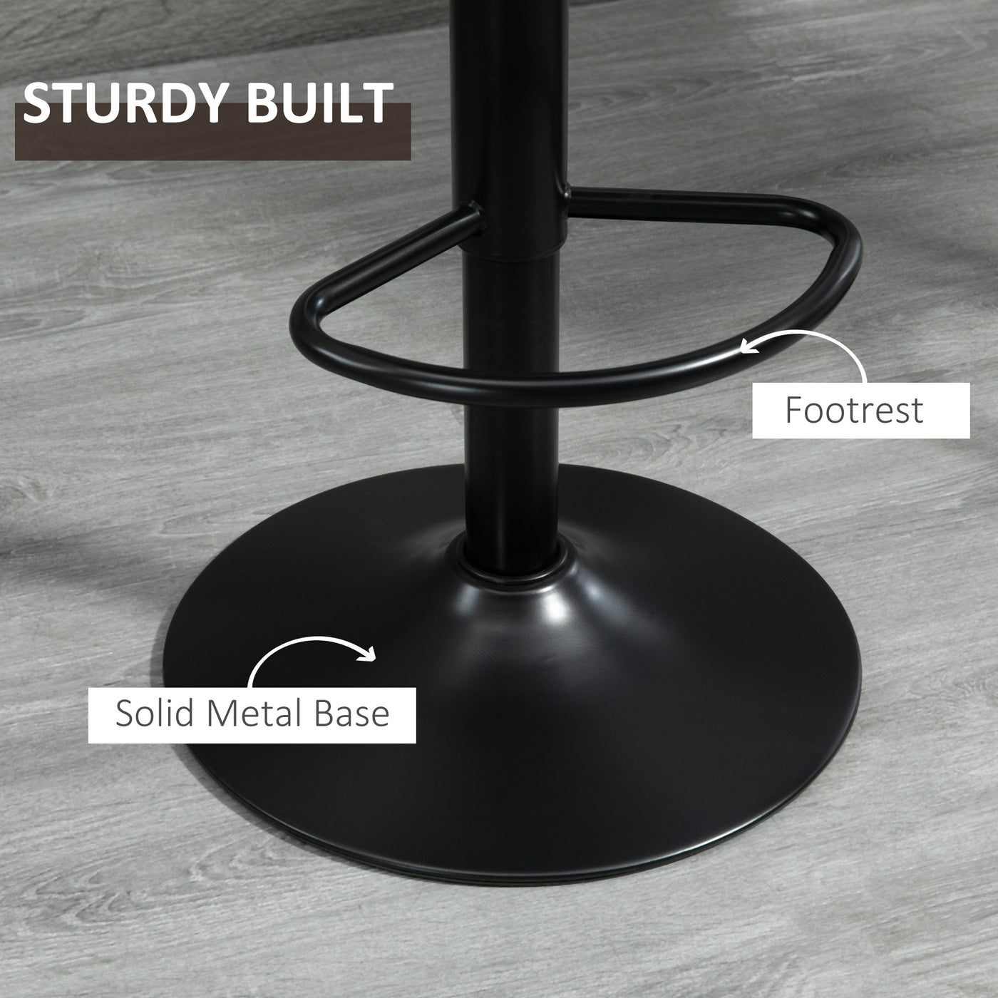 Adjustable Bar Stools Set of 2, Leathaire Swivel Barstools with Back and Footrest, Upholstered Bar Chairs for Kitchen, Dining Room, Home Pub, Brown