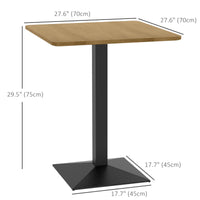 28" Square Dining Table, Modern Dining Room Table with Steel Base, Space Saving Small Kitchen Table, Dark Brown