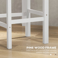 Counter Height Stools Set of 2, Farmhouse Bar Stools with Backs, Solid Wood Counter Stools for Kitchen Island White
