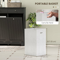 Laundry Cabinet, Tilt Out Laundry Hamper Cabinet with 2 Baskets, Bathroom Hamper Cabinet with 2 Drawers, Black