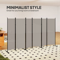 6 Panel Room Divider, 6 Ft Folding Privacy Screen, Portable Freestanding Partition Wall Divider, Beige