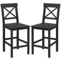 Counter Height Stools Set of 2, Farmhouse Bar Stools with Backs, Solid Wood Counter Stools for Kitchen Island