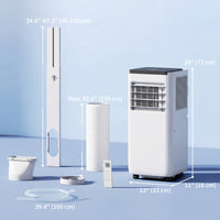 10000 BTU Portable 4-in-1 Air Conditioner with Cool, Dehumidifier, Fan, Sleep, WiFi Voice Remote Control, White