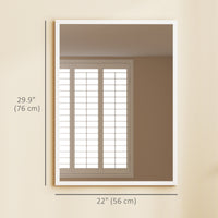 22" x 30" Bathroom Mirror for Wall, Rectangular Mirror for Living Room, Bedroom, Entryway, White