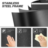 2x5.3 gal (2x20 L) Garbage Bin, Stainless Steel Garbage Can with Soft-Close Lid and Removable Inner Buckets, Black