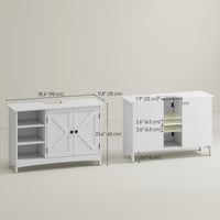 Bathroom Vanity Cabinet, Under Sink Storage Cabinet with Double Doors, Open and Adjustable Shelves, White