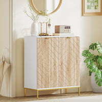 Shoe Storage Cabinet for 15 Pairs, Freestanding Shoe Cabinet with Doors and Adjustable Shelves for Hallway, White