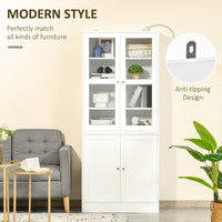 71" Bookcase Storage Cabinet with Doors, Modern Tall Bookshelf with 2 Adjustable Shelves, Display Unit for Study, Living Room, Home Office, White