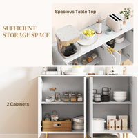 Modern Kitchen Storage Cabinet, Sideboard Buffet Cabinet with Adjustable Shelves for Kitchen Hallway, White
