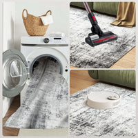 Area Rug for Living Room 6x9, Modern Abstract Machine Washable Rug, Non-Slip Carpet for Bedroom, Dining Room, Grey