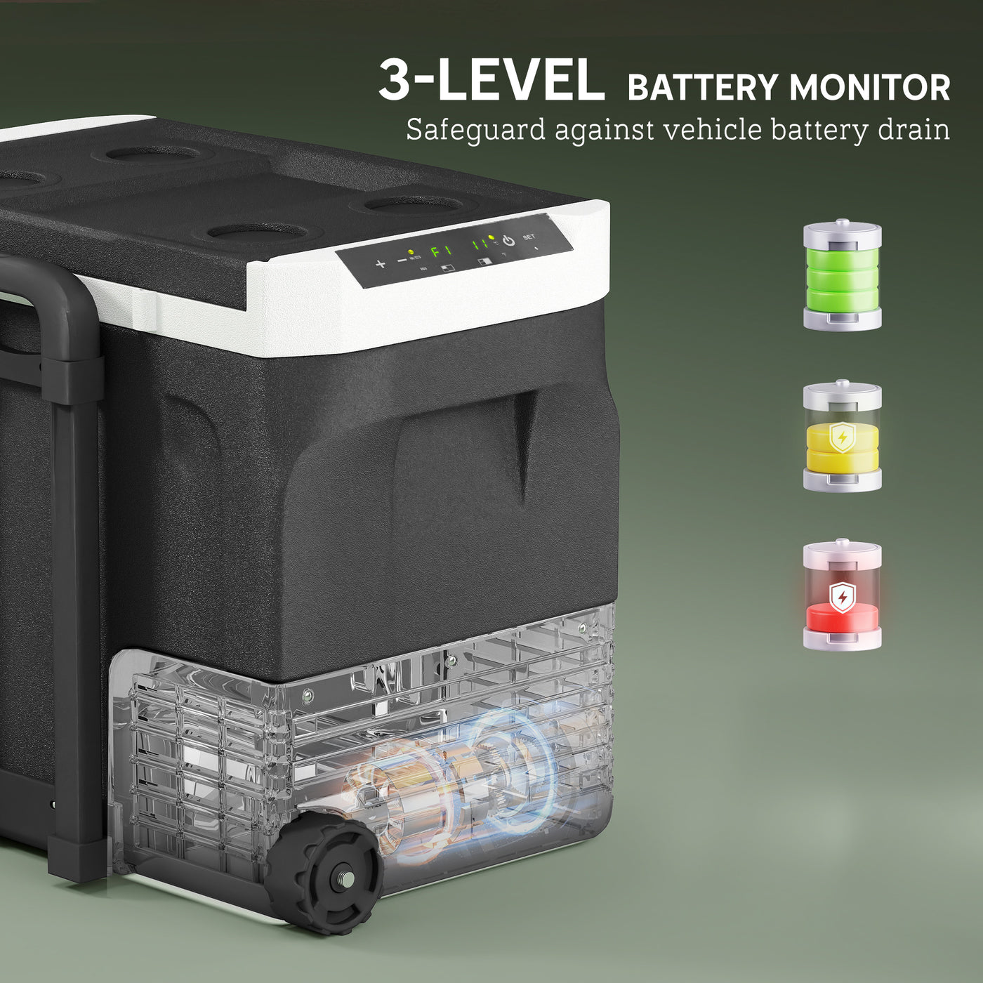 12 Volt Car Fridge Refrigerator, 42 Quart Portable Electric Cooler, 12V/24V DC & 100-240V AC, -4℉-68℉