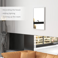 20" x 28" Bathroom Mirror for Wall, Rectangular Mirror for Living Room, Bedroom, Entryway, White