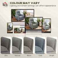 Power Recliner Chair, Dyed Fabric (Like Leathaire) Upholstered Recliner Chair with USB Ports, Footrest, Grey