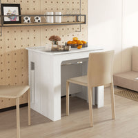 23.6"-70.9" Extendable Dining Table for 6-8 People, Space-Saving Rectangular Kitchen Table for Small Spaces, Dining Room, Kitchen, Living Room, White