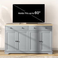 Modern Sideboard, Buffet Cabinet with Storage Drawers, Adjustable Shelves for Living Room, Dining Room, Entryway, Grey
