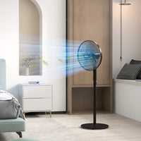 Tower Fan and 16" Pedestal Fan Set, with Remote Control, Height Adjustable, Tilted Head, Timer, Oscillating Standing Fan, Stand Floor Fans for Bedroom, Black