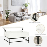 Lift Top Coffee Table with Hidden Storage Compartment Lift Tabletop Center Table for Living Room, White