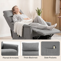 Lift Chair for Elderly, Power Chair Recliner with Remote Control, Side Pockets for Living Room, Dark Grey