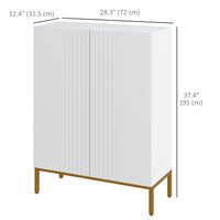 Shoe Storage Cabinet with Adjustable Shelves and Soft-Close Hinges, for 15-20 Pairs of Shoes, White