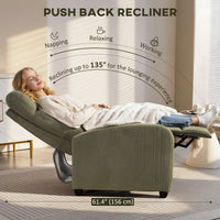 Fabric Recliner Chair Manual Home Theater Seating Single Reclining Sofa Chair with Padded Seat for Living Room