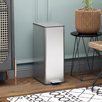 5.3 gal/20 L Stainless Steel Kitchen Garbage Can with Soft-close Lid, Foot Pedal, Fingerprint-Proof, Silver