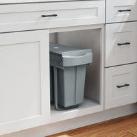 Pull Out Garbage Bin for Kitchen, 7.9 Gallon (30 L) Under Sink Garbage Can, 2 Removable Compartments, Grey