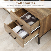 TV Stand for TV up to 50 Inches, TV Cabinet with Door, Open Storage and Drawers, TV Table with Steel Legs, Coffee