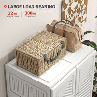 Portable Wardrobe, Foldable Storage Organzier with 8 Compartments, Magnet Doors, White