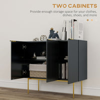 Modern Storage Cabinet Sideboard Buffet Cabinet with Gold Legs for Living Room Dining Room Hallway Black